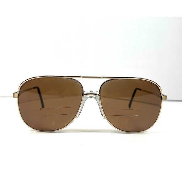LUXOTTICA STUART GOLD ELECTROPLATED SUNGLASSES FRAMES ONLY ITALY 62-17-150 FLIXX - Picture 1 of 8